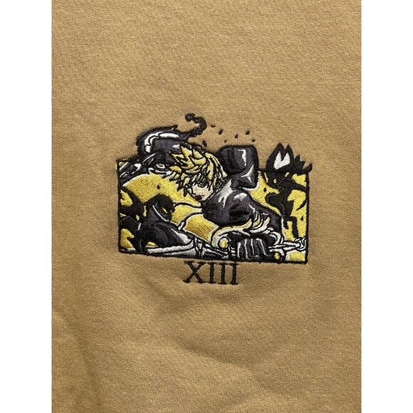 Gilgamesh XIII ROXAS EMBROIDERED Crewneck Sweater Long Sleeve Brown 2XL - Picture 2 of 5